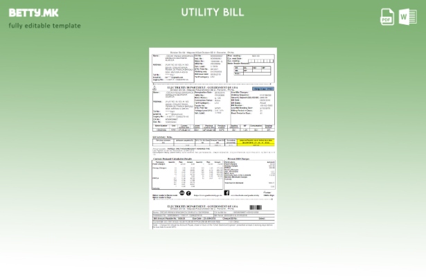 модерен стил Инда одделот за електрична енергија владата og GOA шаблон сметка за
